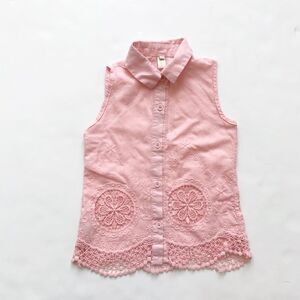 Blink Blank crochet hem sleeveless top GUC S(5T)